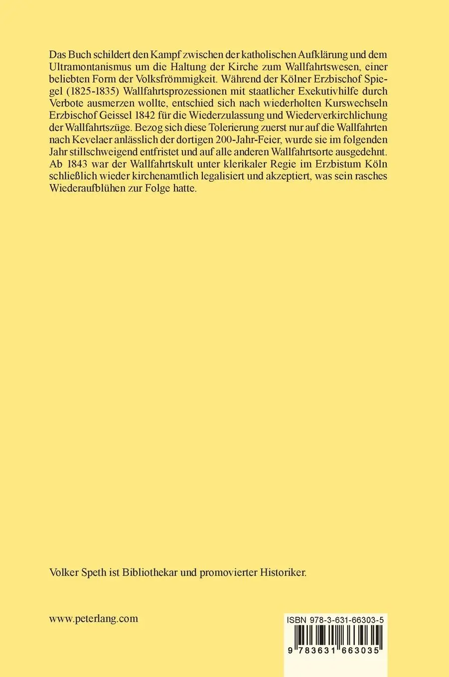 Rückseite: 9783631663035 | Katholische Aufklärung und Ultramontanismus, Religionspolizey und...