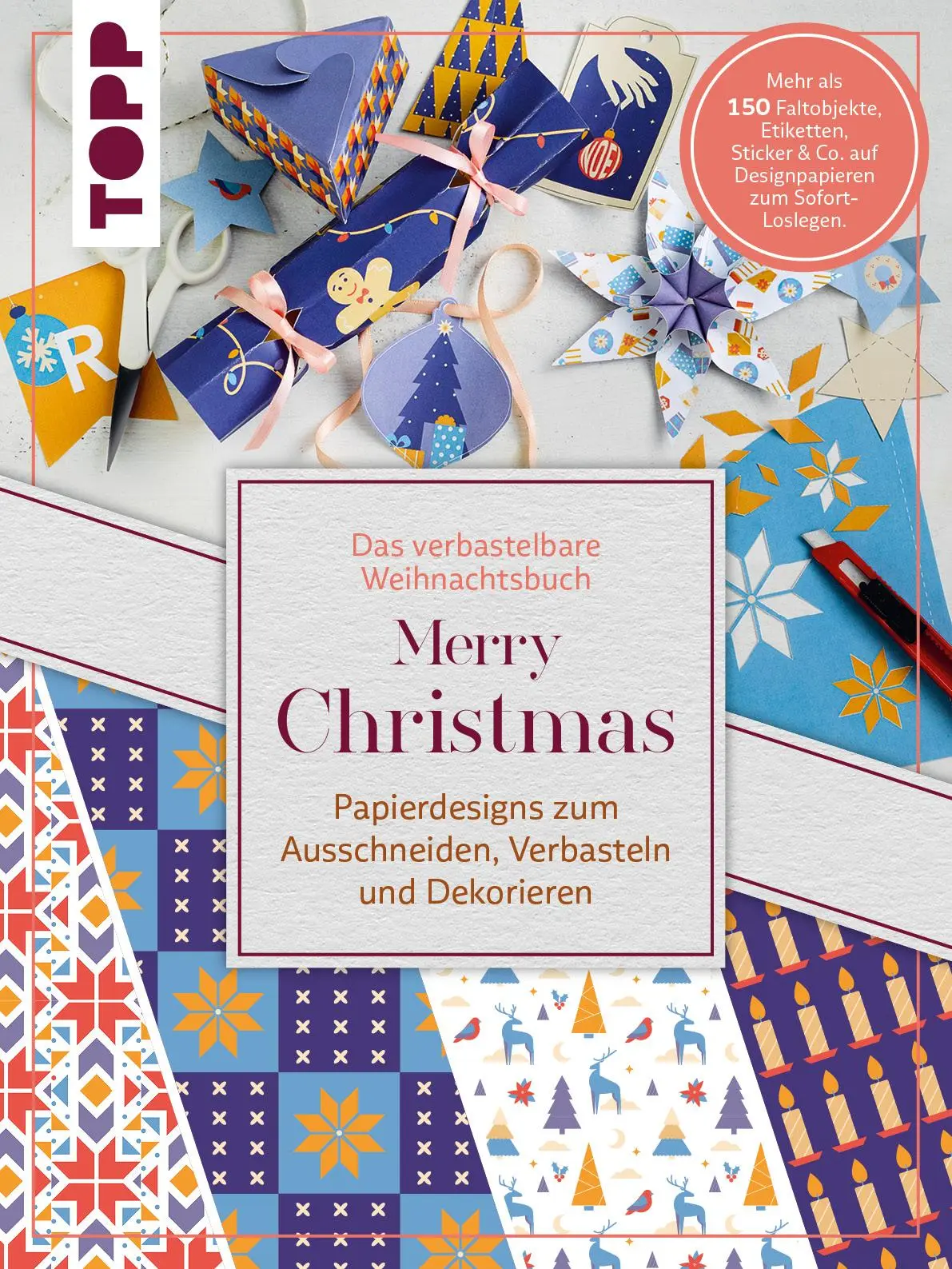 Cover: 9783735853035 | Verbastelbares Weihnachtsbuch: Merry Christmas. Papierdesigns zum...