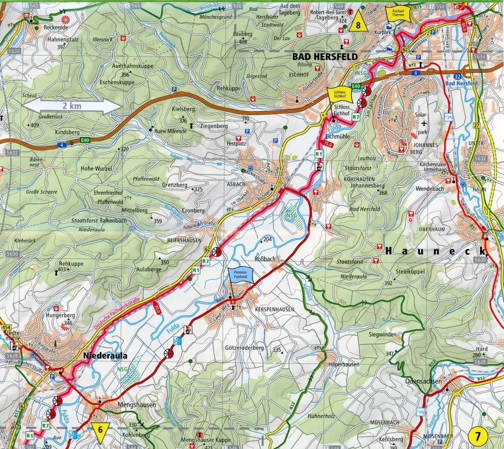 Bild: 9783899203035 | Radwanderkarte Fulda-Radweg, Gersfeld - Bad Karlshafen 1 : 50 000