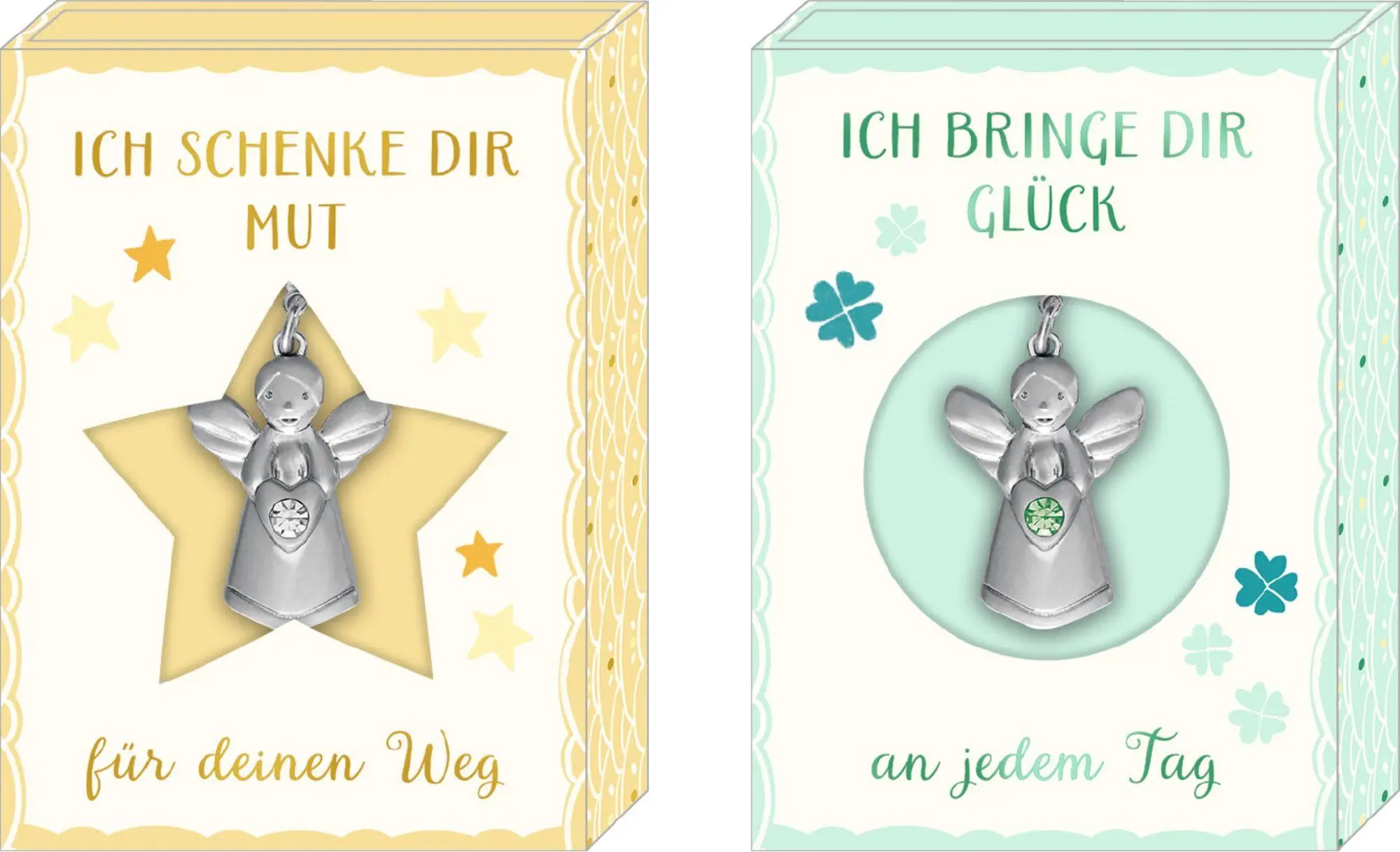 Schmuckanhänger - Kleiner Schutzengel (mint / gelb)