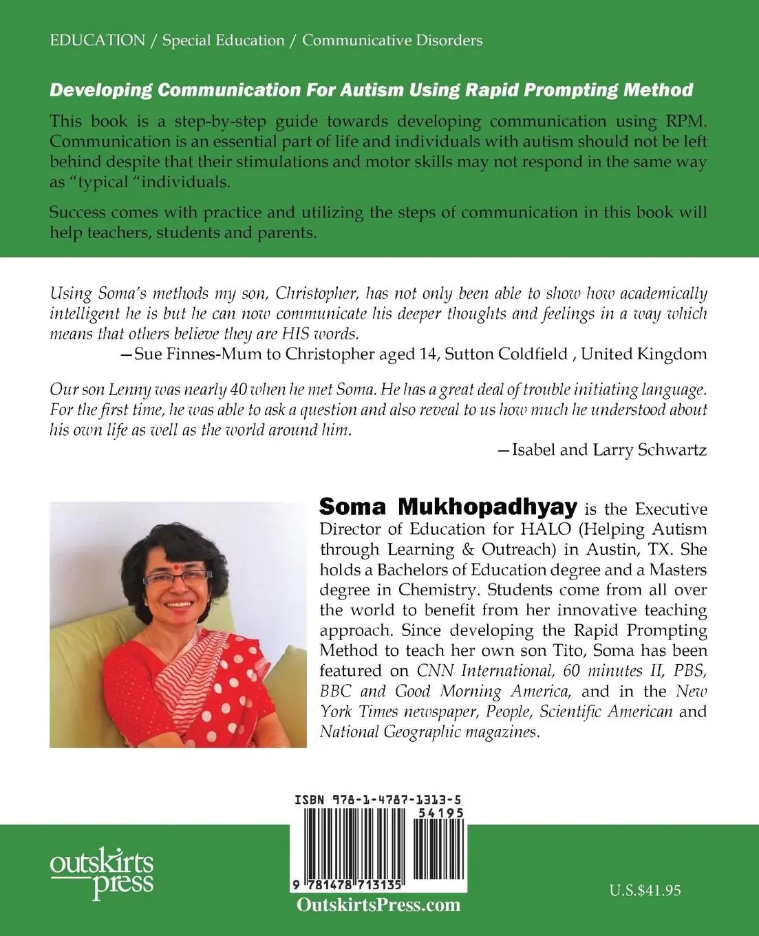 Rückseite: 9781478713135 | Developing Communication for Autism Using Rapid Prompting Method