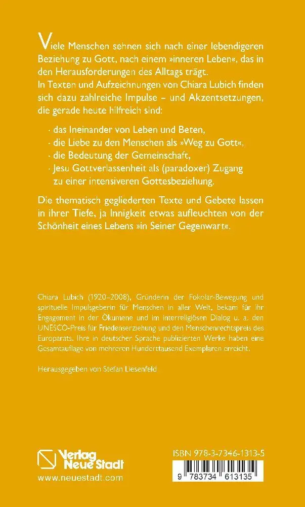 Bild: 9783734613135 | In Seiner Gegenwart | Gebet und Leben | Chiara Lubich | Taschenbuch
