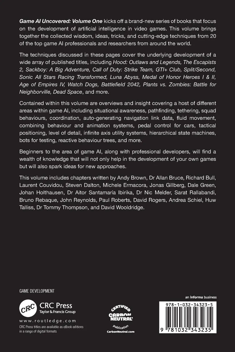 Rückseite: 9781032343235 | Game AI Uncovered | Volume One | Paul Roberts | Taschenbuch | Englisch