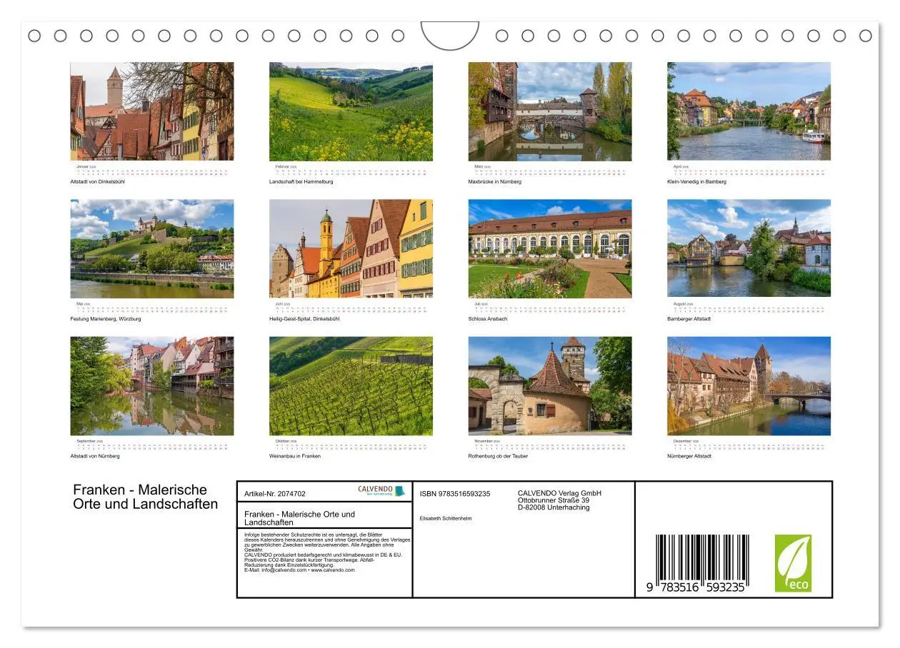 Bild: 9783516593235 | Franken - Malerische Orte und Landschaften (Wandkalender 2026 DIN...