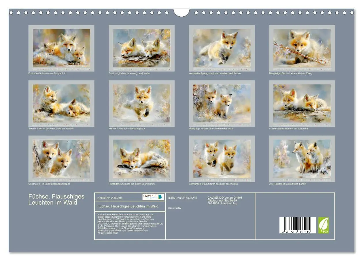 Bild: 9783516803235 | Füchse. Flauschiges Leuchten im Wald (Wandkalender 2027 DIN A3...