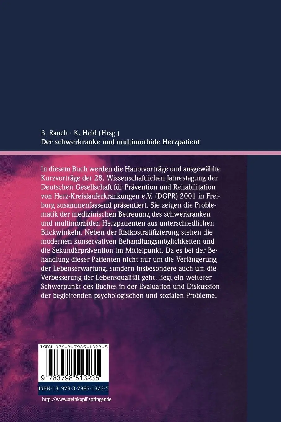 Rückseite: 9783798513235 | Der schwerkranke und multimorbide Herzpatient | Bernhard Rauch (u. a.)
