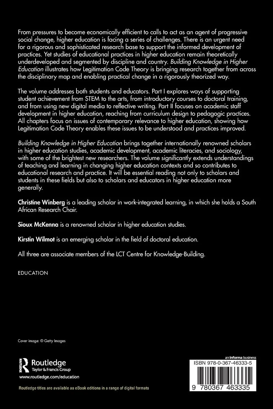 Rückseite: 9780367463335 | Building Knowledge in Higher Education | Christine Winberg (u. a.)