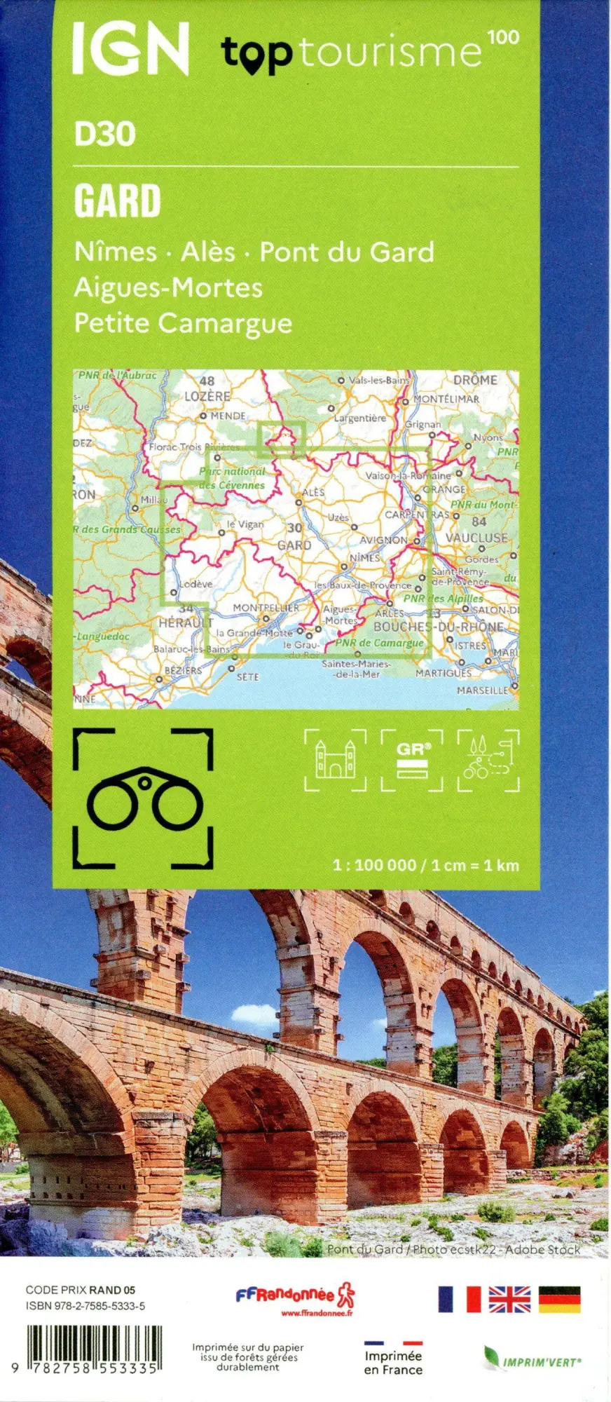 Bild: 9782758553335 | 30 Gard Nîmes alès | 1:100000 | (Land-)Karte | Französisch | 2024