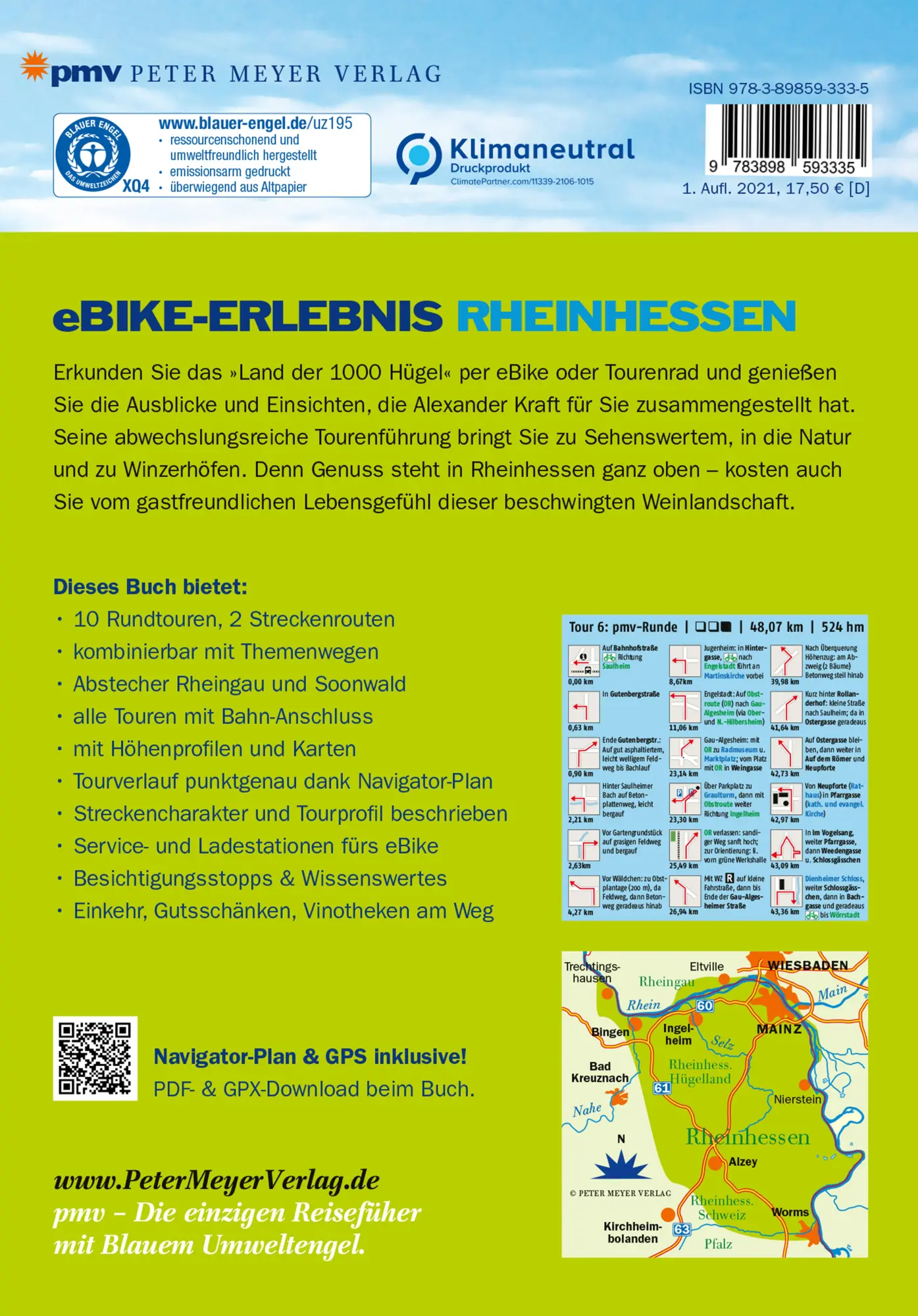Rückseite: 9783898593335 | eBike-Erlebnis Rheinhessen | Kraft Alexander | Taschenbuch | 256 S.