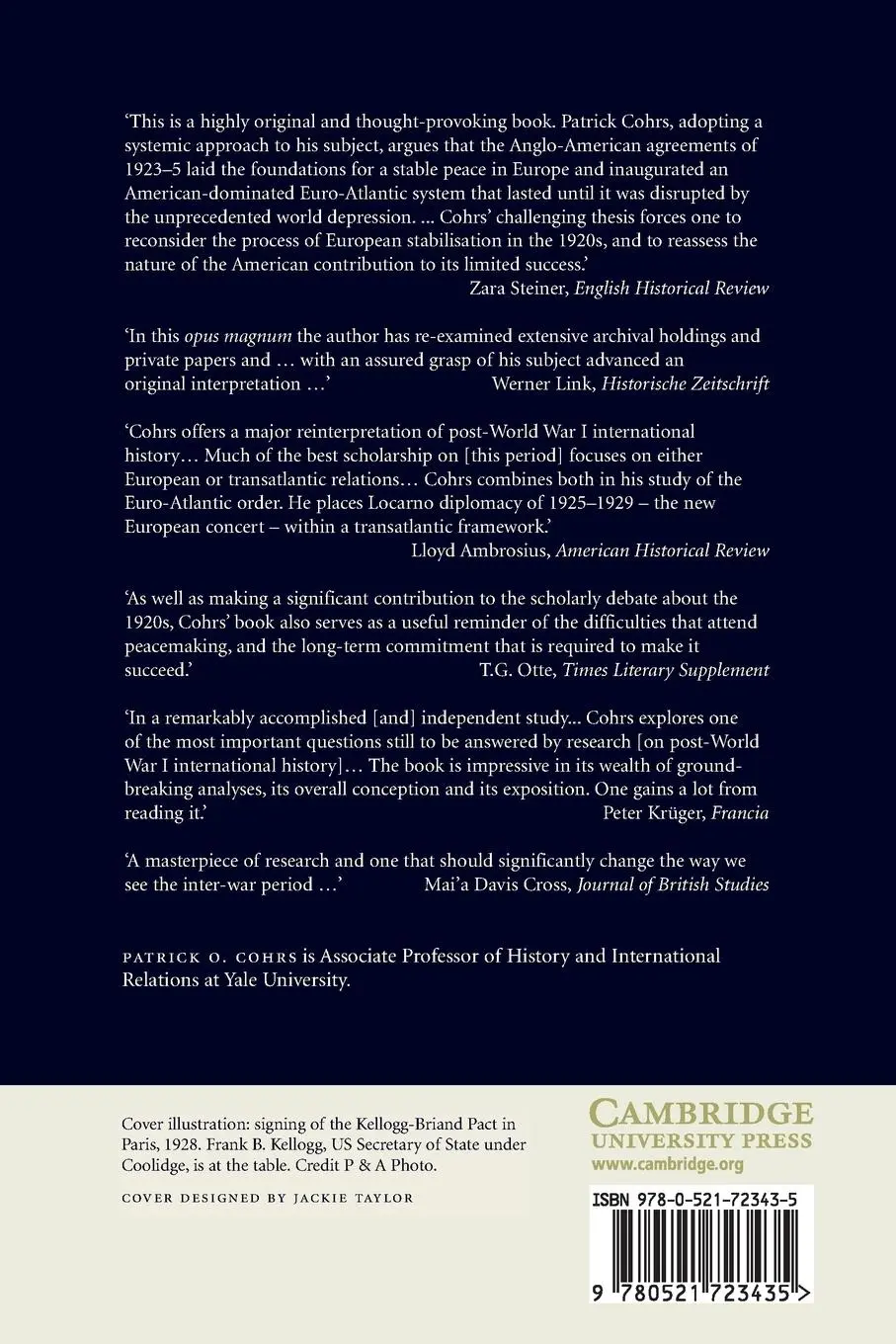 Rückseite: 9780521723435 | The Unfinished Peace after World War I | Patrick O. Cohrs | Buch
