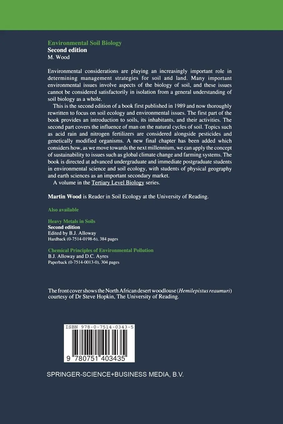 Rückseite: 9780751403435 | Environmental Soil Biology | M. Wood | Taschenbuch | ix | Englisch