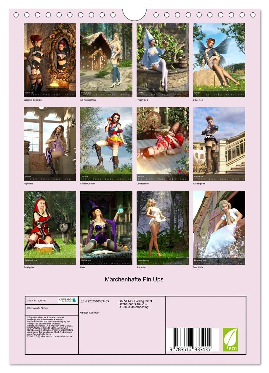Bild: 9783516333435 | Märchenhafte Pin Ups (Wandkalender 2026 DIN A4 hoch), CALVENDO...