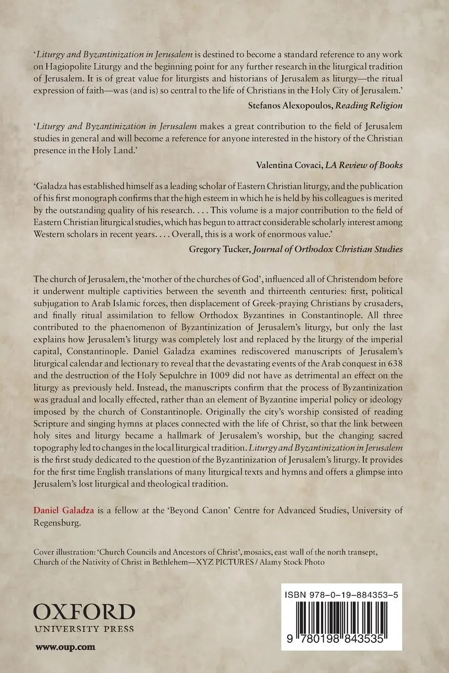 Rückseite: 9780198843535 | Liturgy and Byzantinization in Jerusalem | Daniel Galadza | Buch