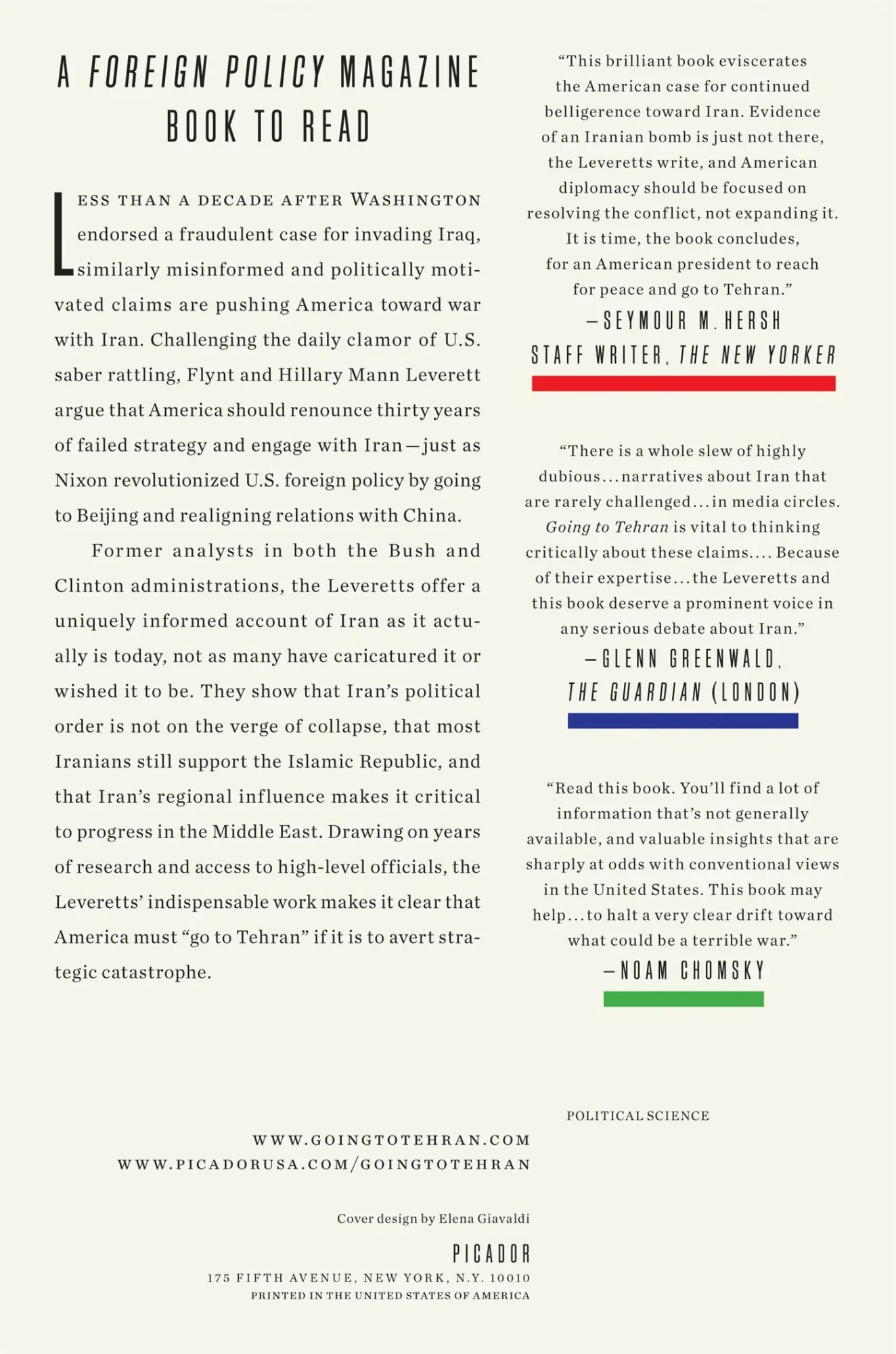 Rückseite: 9781250043535 | Going to Tehran | Flynt Leverett | Taschenbuch | Englisch | 2013
