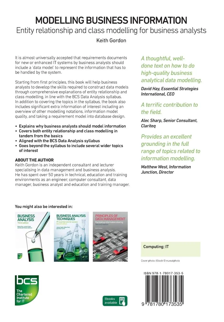 Rückseite: 9781780173535 | Modelling Business Information | Keith Gordon | Taschenbuch | Englisch