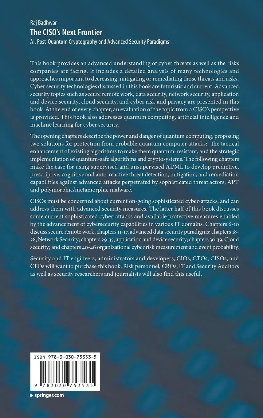 Rückseite: 9783030753535 | The CISO's Next Frontier | Raj Badhwar | Buch | xliii | Englisch