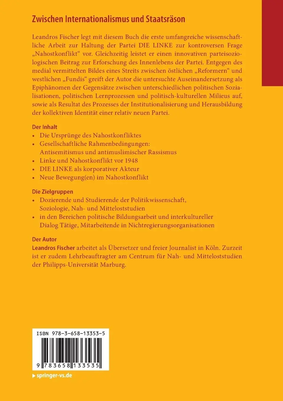 Rückseite: 9783658133535 | Zwischen Internationalismus und Staatsräson | Leandros Fischer | Buch