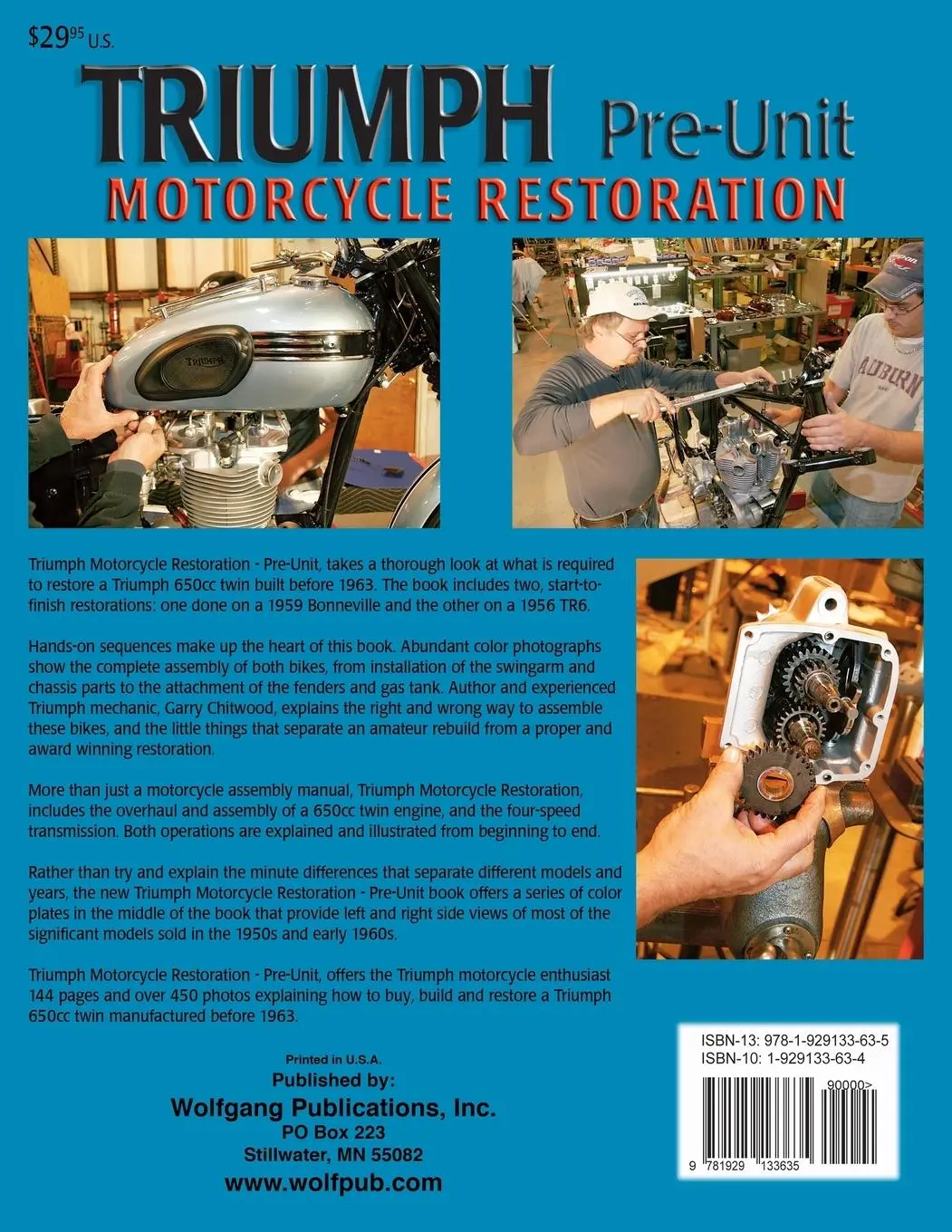 Rückseite: 9781929133635 | Triumph Motorcycle Restoration | Pre-Unit | Gary Chitwood | Buch