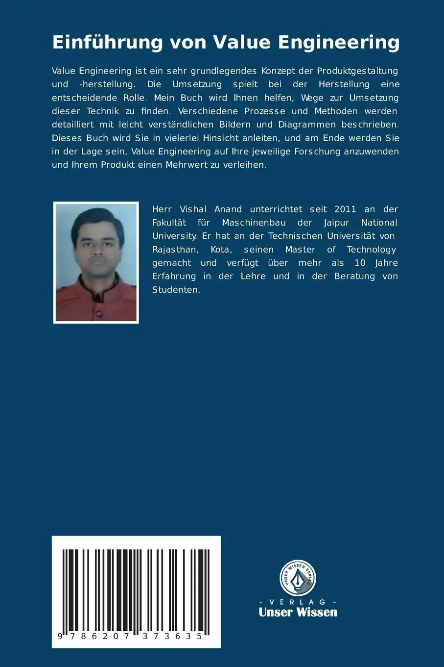 Rückseite: 9786207373635 | Einführung von Value Engineering | Vishal Anand | Taschenbuch | 92 S.