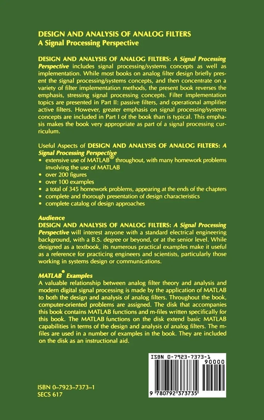Rückseite: 9780792373735 | Design and Analysis of Analog Filters | Larry D. Paarmann | Buch | xii