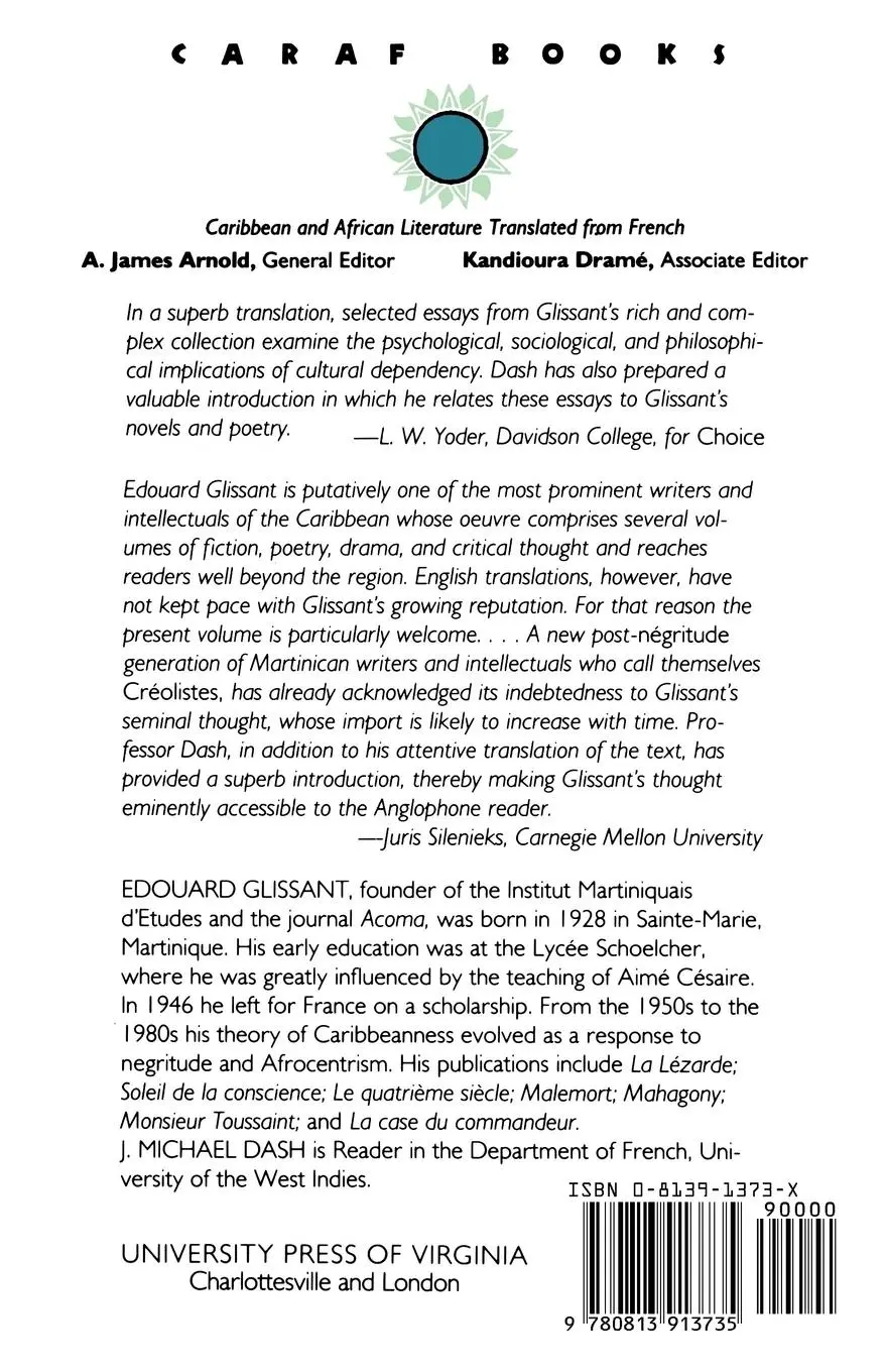 Rückseite: 9780813913735 | Caribbean Discourse | Edouard Glissant | Taschenbuch | Englisch | 1991