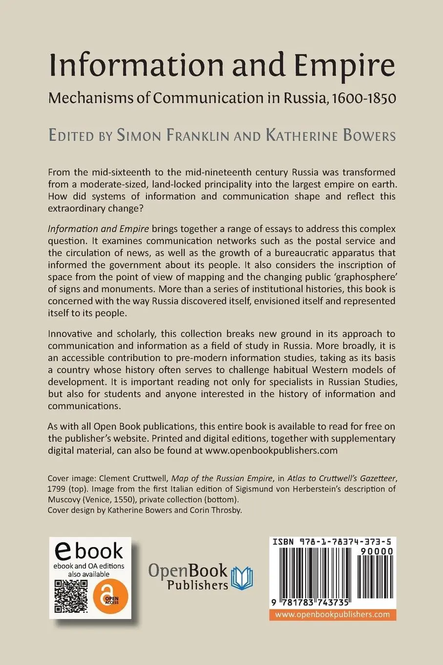 Rückseite: 9781783743735 | Information and Empire | Simon Franklin (u. a.) | Taschenbuch | 2017