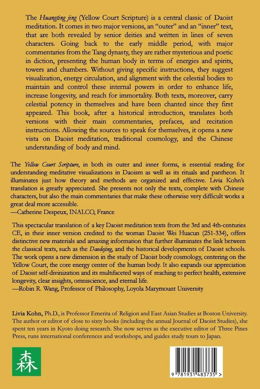 Rückseite: 9781931483735 | The Yellow Court Scripture, Vol. 1 | Text and Main Commentaries | Kohn