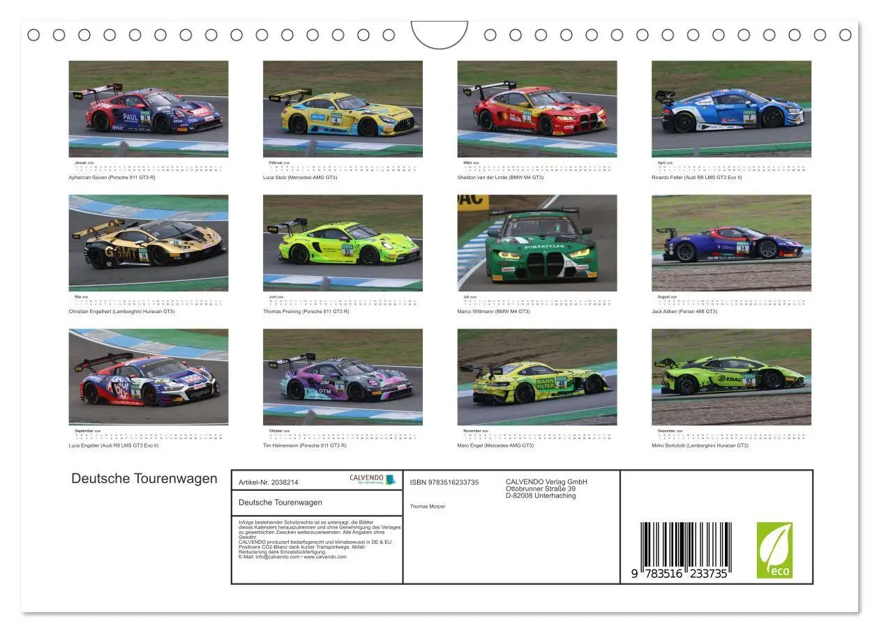Bild: 9783516233735 | Deutsche Tourenwagen (Wandkalender 2026 DIN A4 quer), CALVENDO...