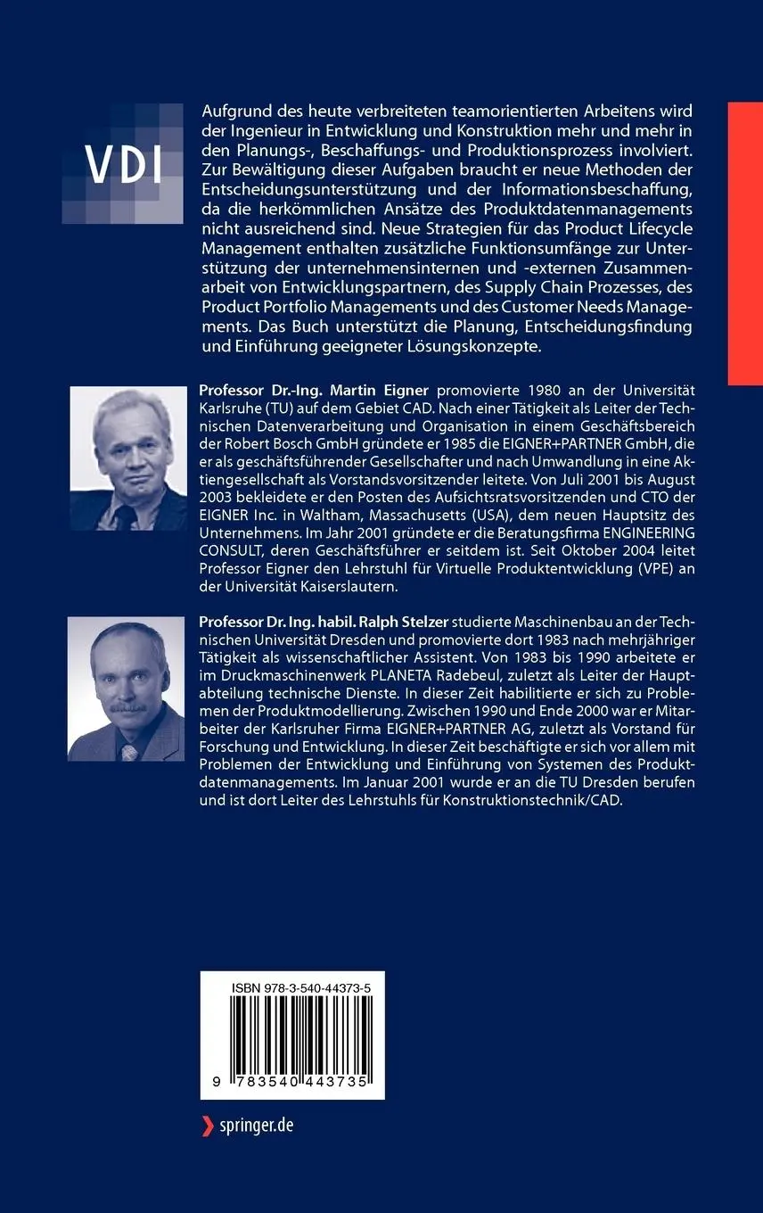 Rückseite: 9783540443735 | Product Lifecycle Management | Ralph Stelzer (u. a.) | Buch | x | 2009