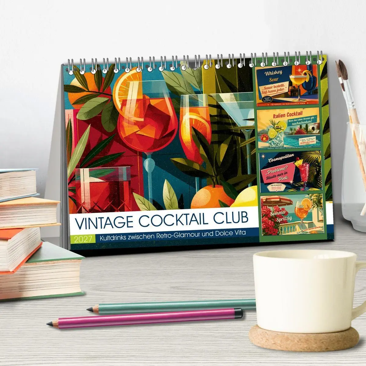 Bild: 9783594383735 | Vintage Cocktail Club (Tischkalender 2027 DIN A5 quer), CALVENDO...