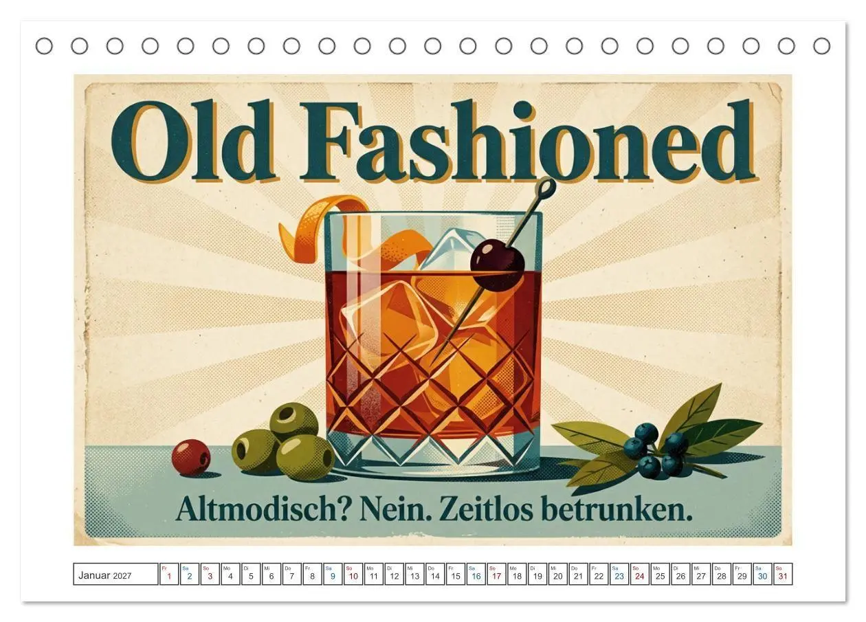 Bild: 9783594383735 | Vintage Cocktail Club (Tischkalender 2027 DIN A5 quer), CALVENDO...