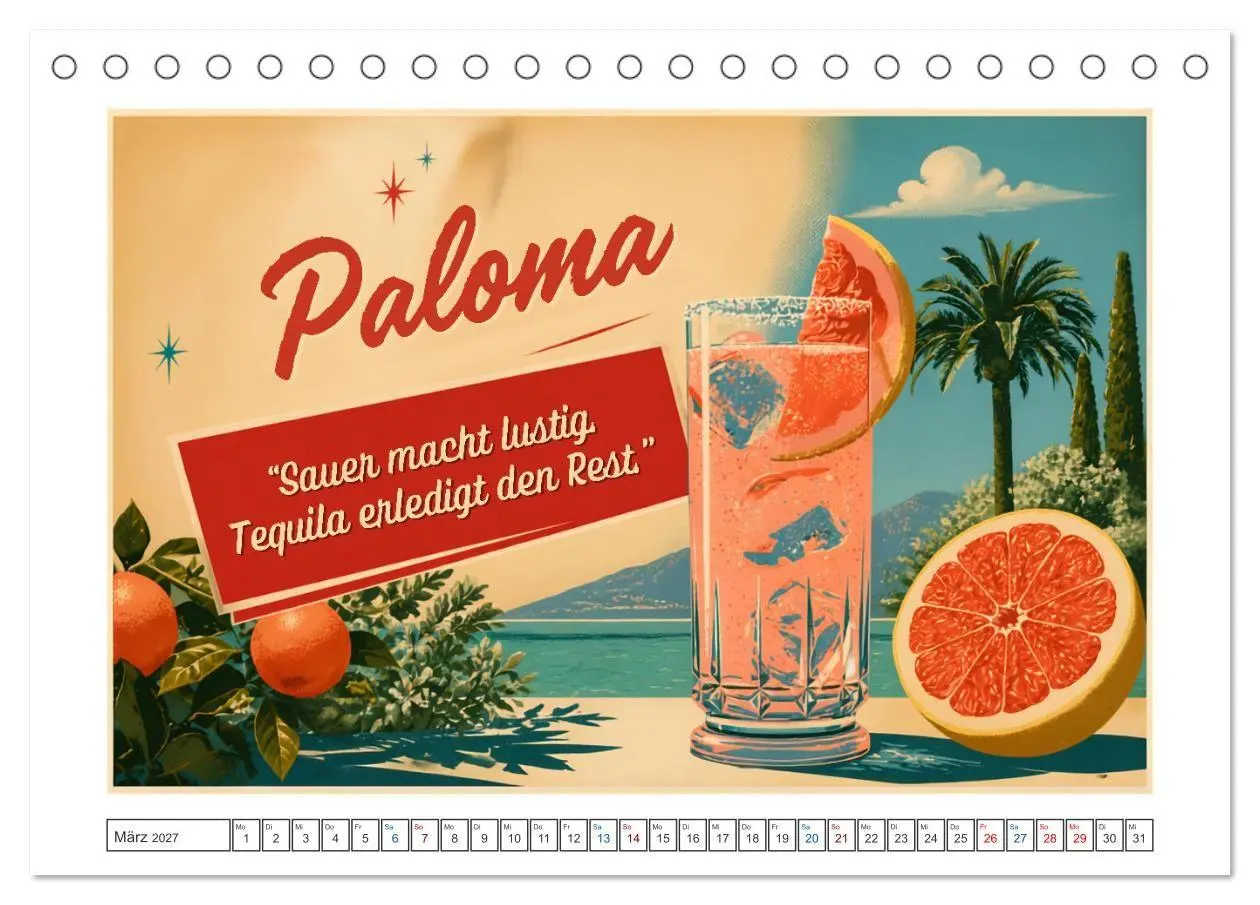 Bild: 9783594383735 | Vintage Cocktail Club (Tischkalender 2027 DIN A5 quer), CALVENDO...