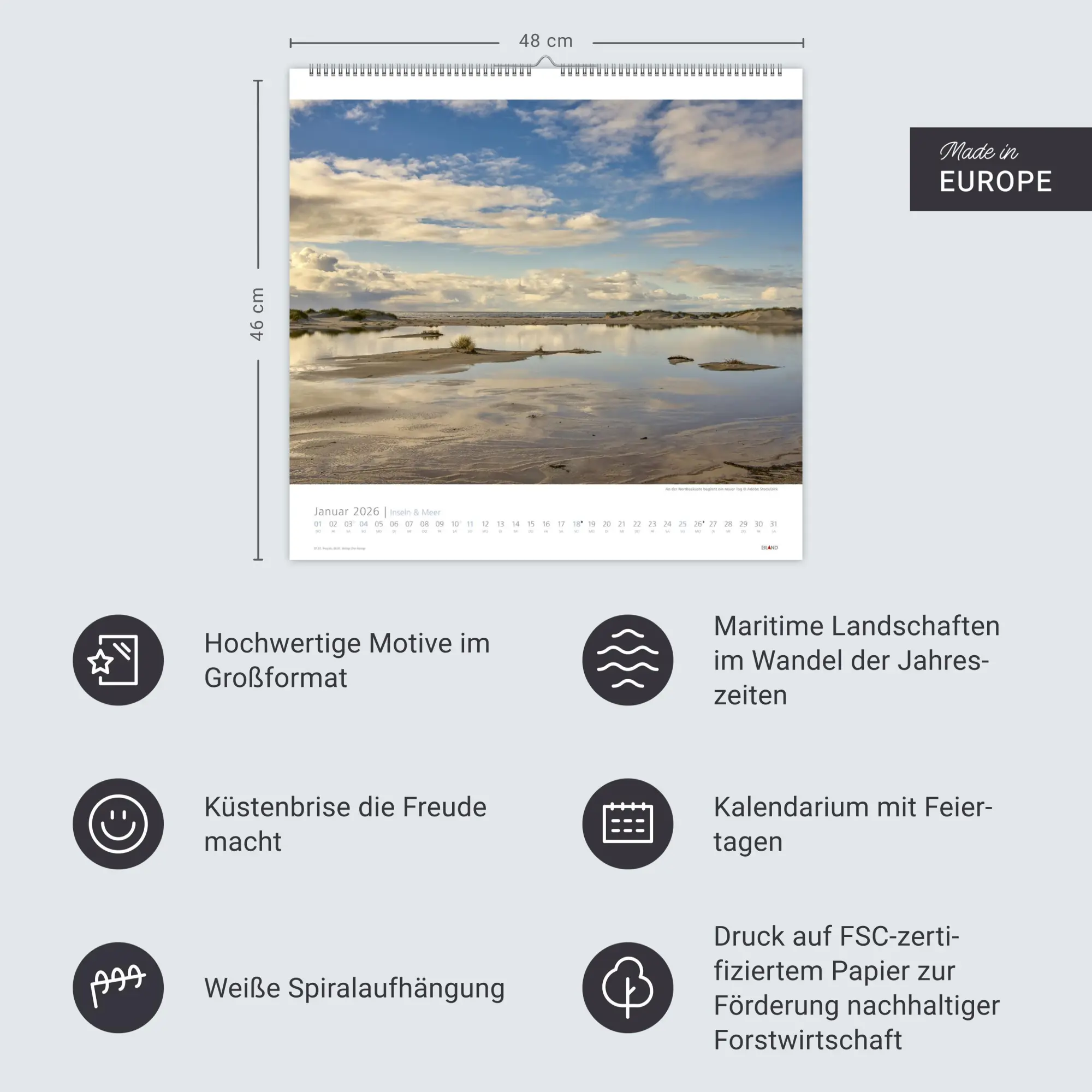 Bild: 9783964023735 | Inseln und Meer Edition Kalender 2026 | Eiland | Kalender | 13 S.