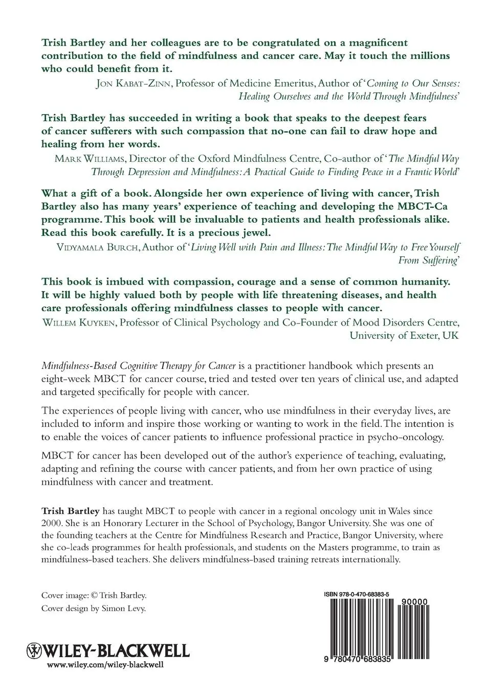 Rückseite: 9780470683835 | Mindfulness-Based Cognitive Therapy for Cancer | Trish Bartley | Buch