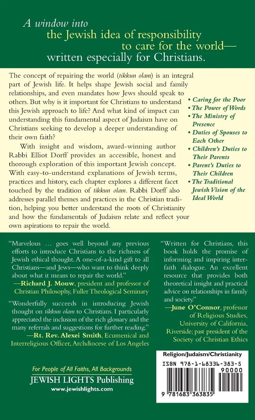 Rückseite: 9781683363835 | The Jewish Approach to Repairing the World (Tikkun Olam) | Dorff