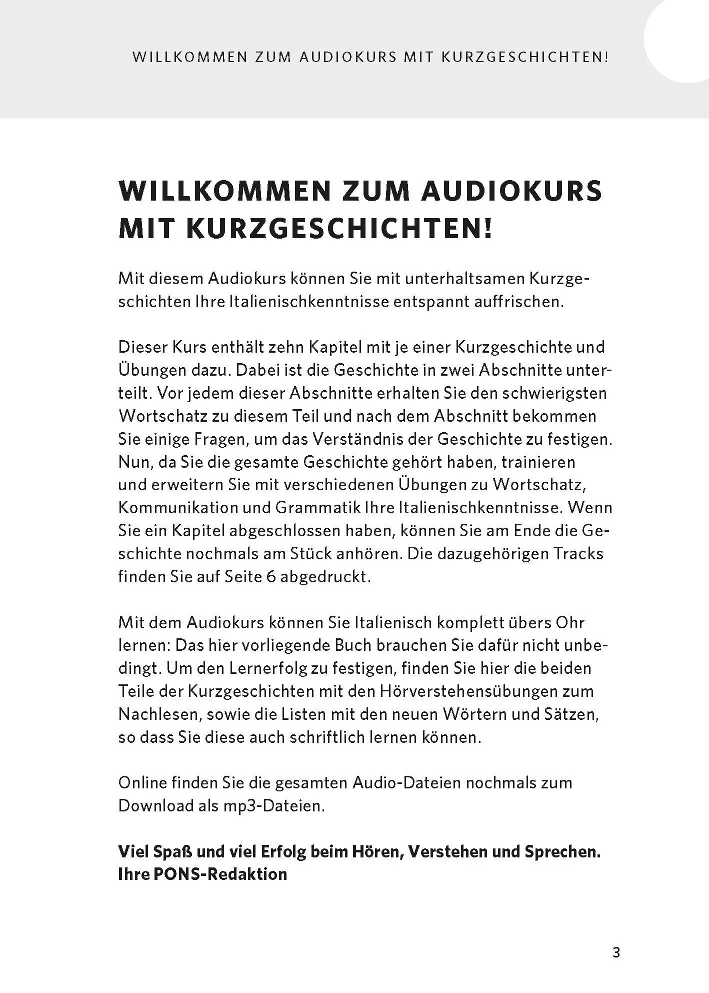 Bild: 9783125623835 | PONS Italienisch lernen mit Kurzgeschichten | Audio-CD | 438 S. | 2022