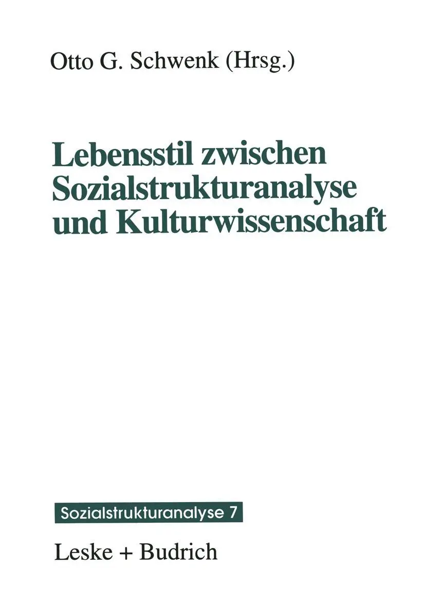 Cover: 9783810013835 | Lebensstil zwischen Sozialstrukturanalyse und Kulturwissenschaft