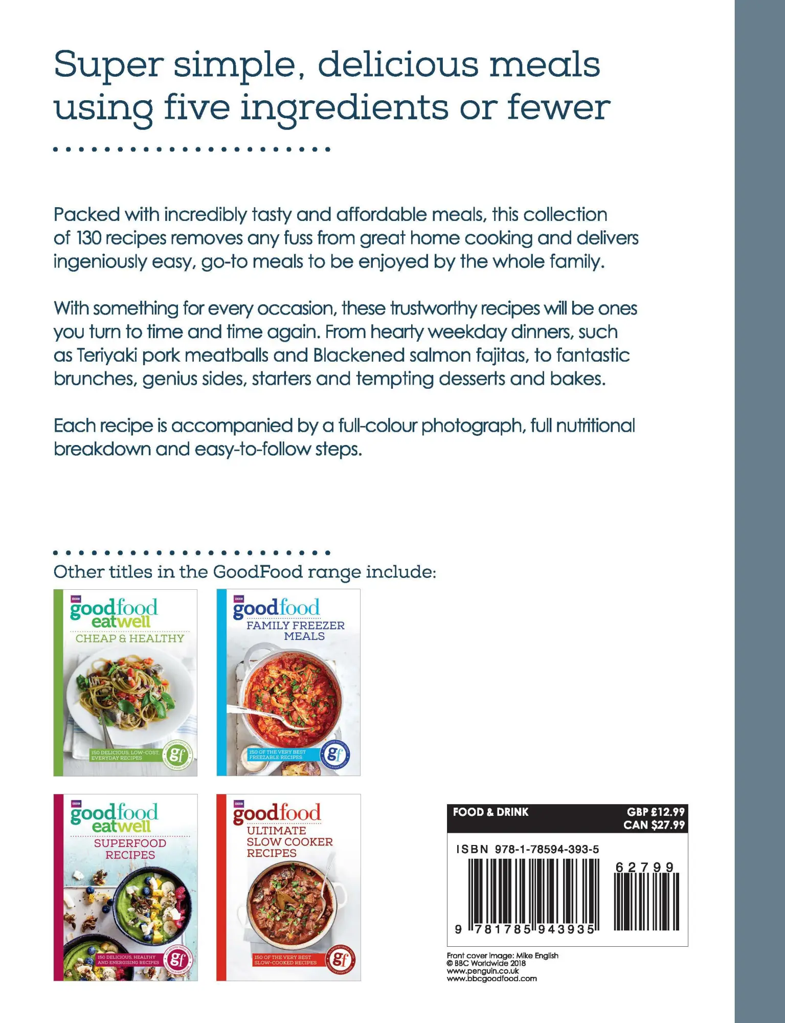 Rückseite: 9781785943935 | Good Food: 5 Ingredients | 130 Simple Dishes for Every Day of the Week