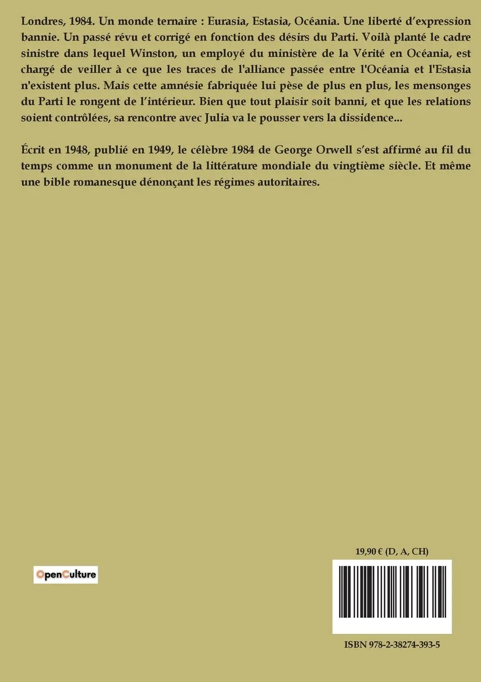 Rückseite: 9782382743935 | 1984 | George Orwell | Taschenbuch | Kartoniert / Broschiert | 2022