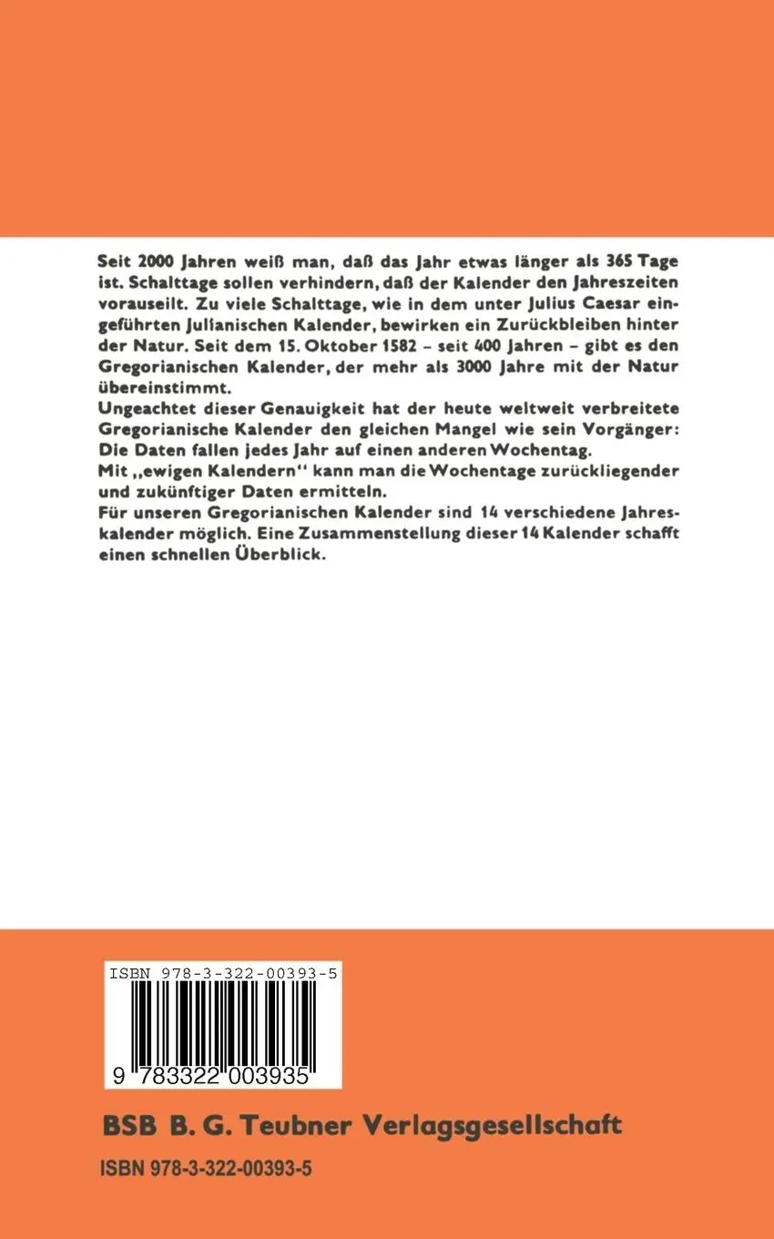 Rückseite: 9783322003935 | Ewige Kalender | M. S. Selikson | Taschenbuch | 112 S. | Deutsch