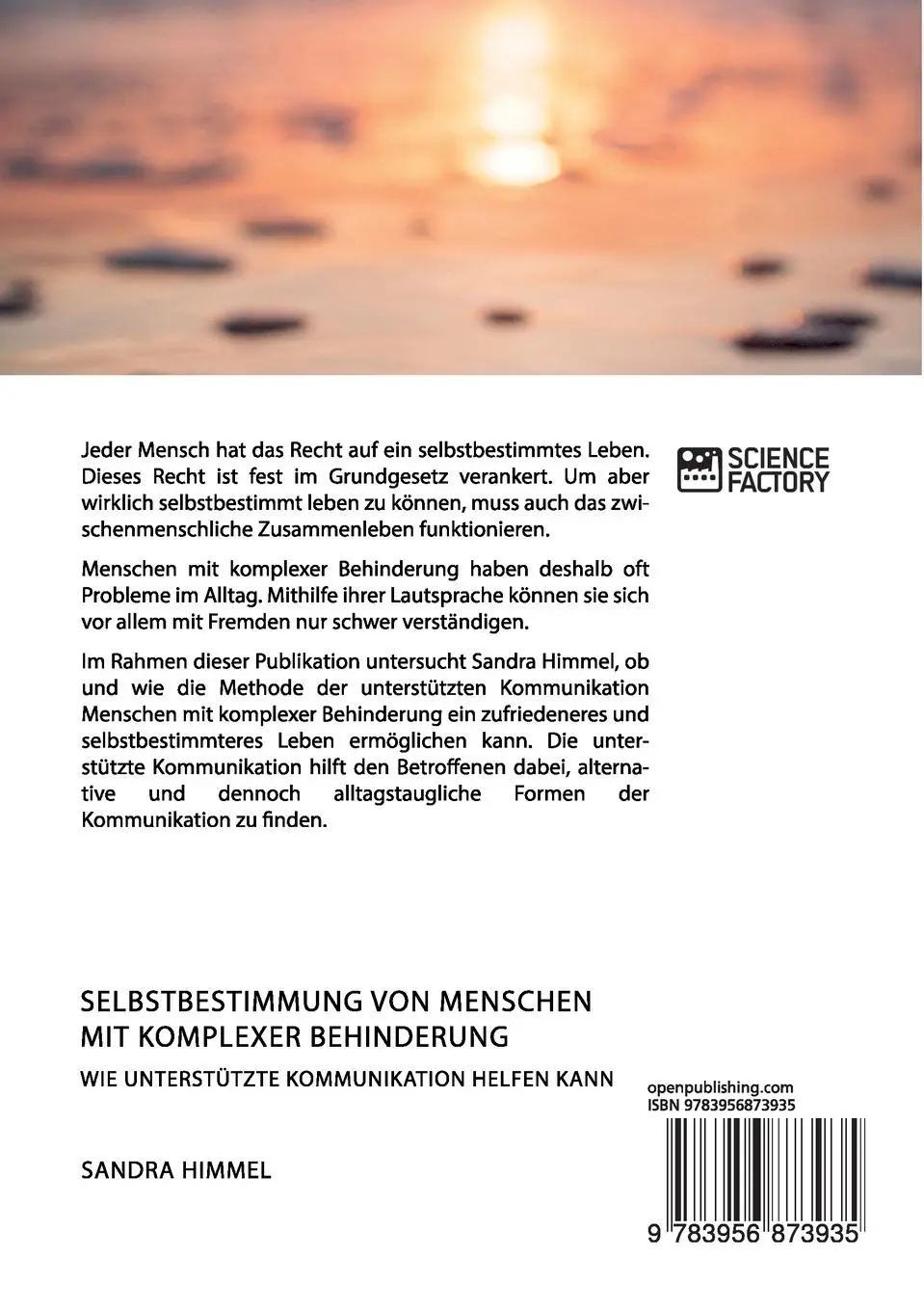 Rückseite: 9783956873935 | Selbstbestimmung von Menschen mit komplexer Behinderung. Wie...