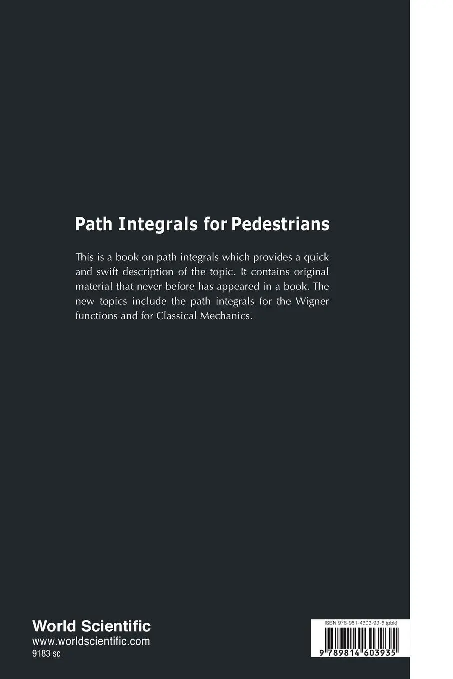 Rückseite: 9789814603935 | PATH INTEGRALS FOR PEDESTRIANS | Ennio Gozzi &amp; Enrico Catarruzza