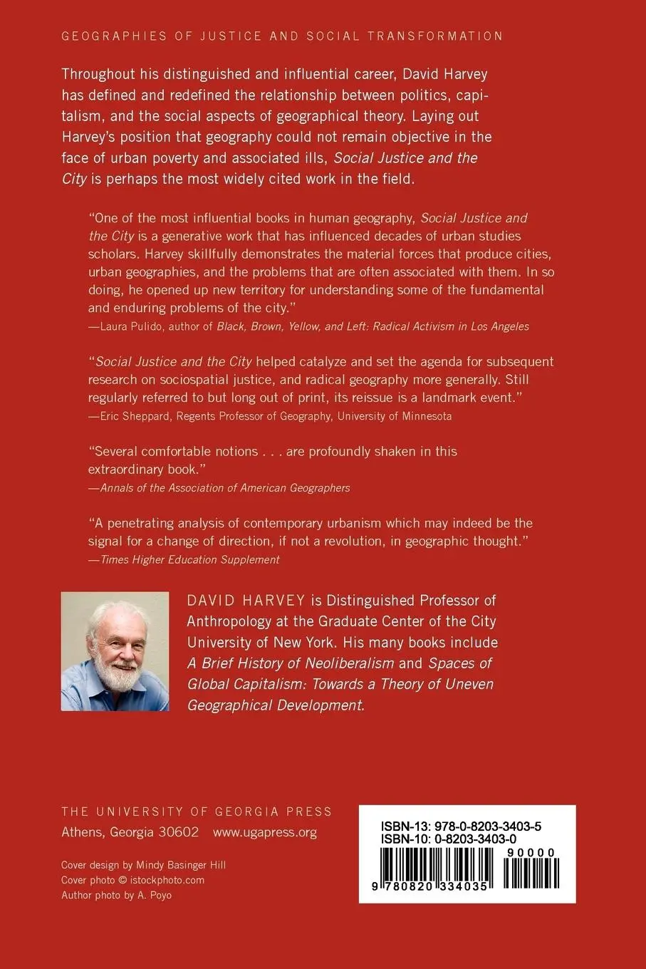 Rückseite: 9780820334035 | Social Justice and the City | David Harvey | Taschenbuch | Englisch