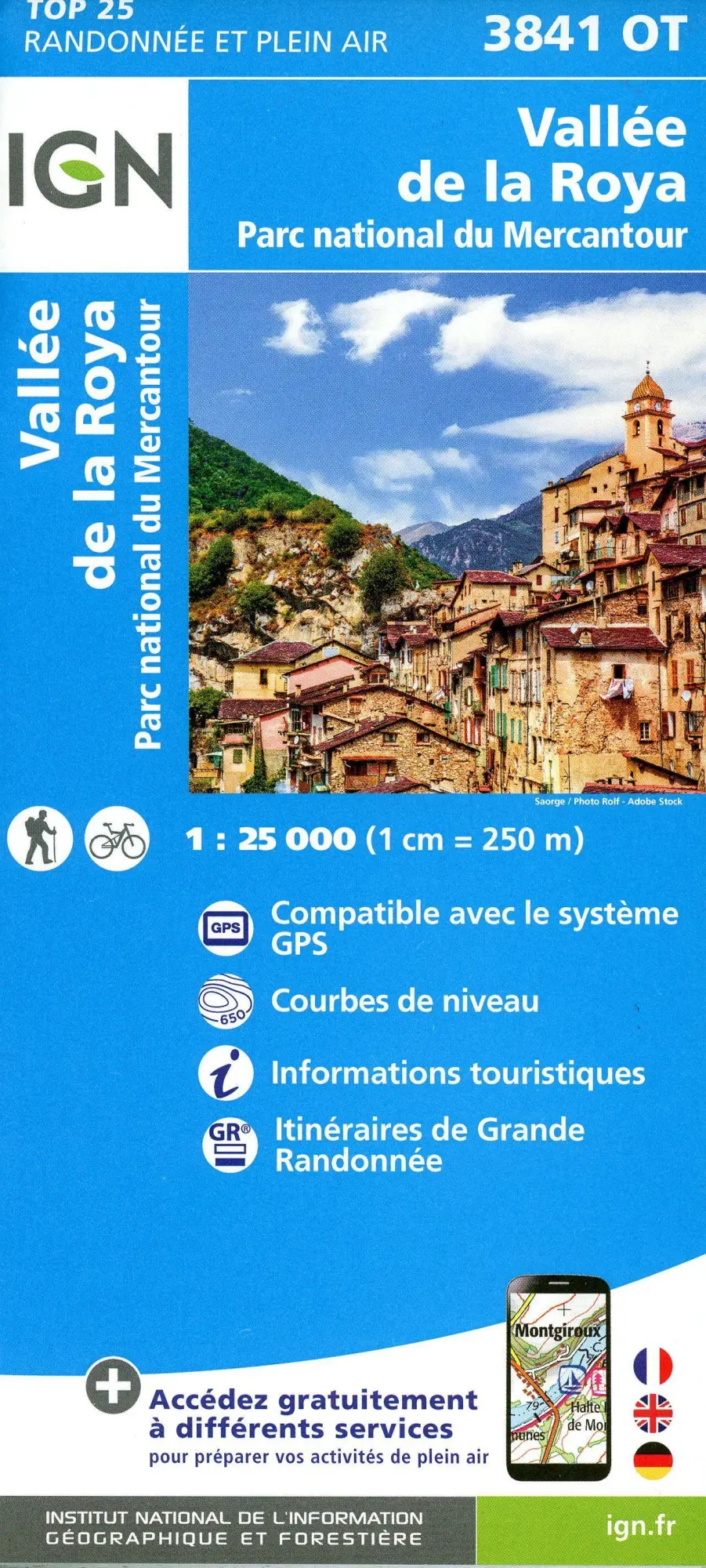 Cover: 9782758554035 | 3841OT Vallée de La Roya 1 : 25 000 | 1:25000 | (Land-)Karte | 2023