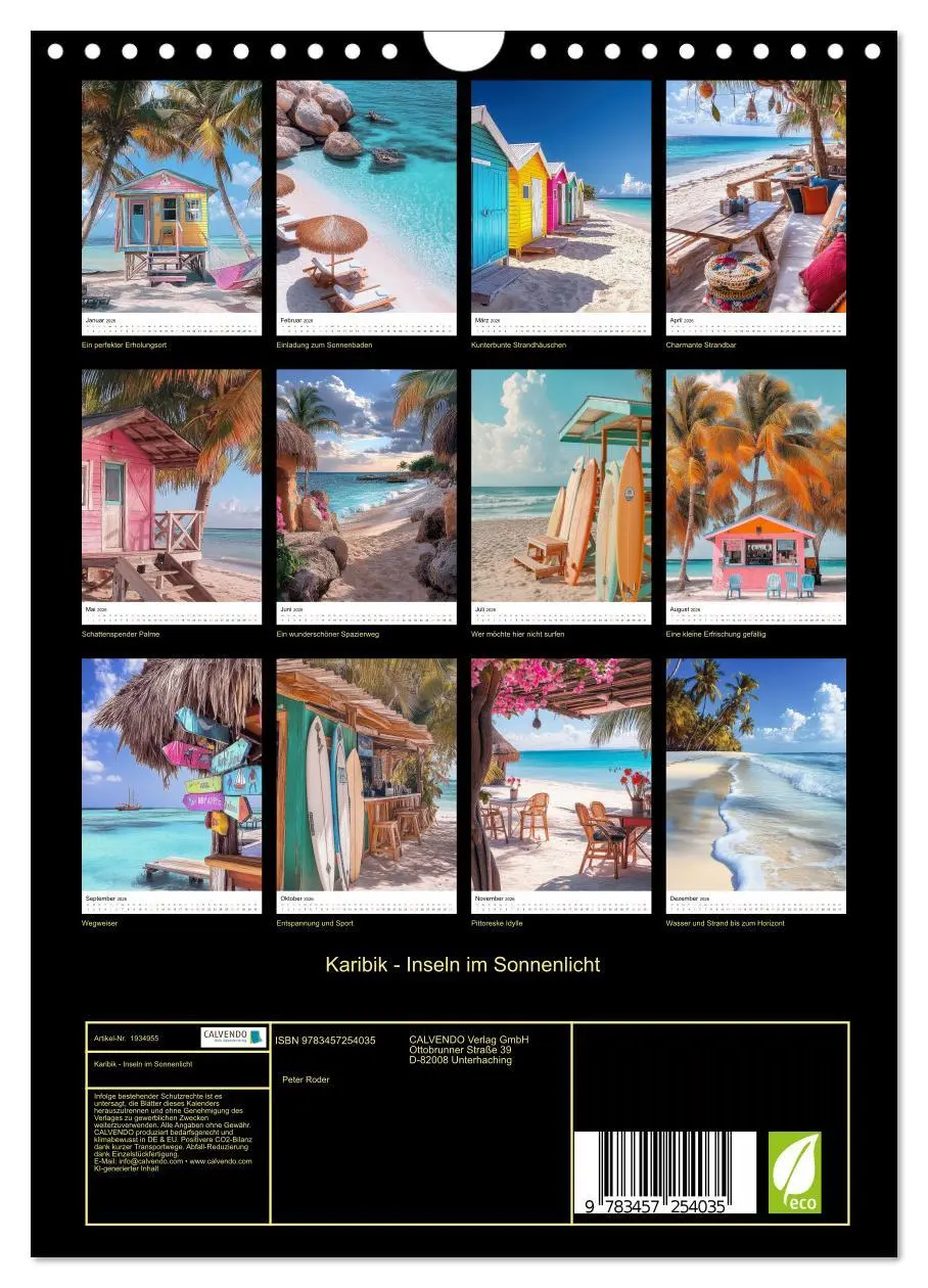Bild: 9783457254035 | Karibik - Inseln im Sonnenlicht (Wandkalender 2026 DIN A4 hoch),...