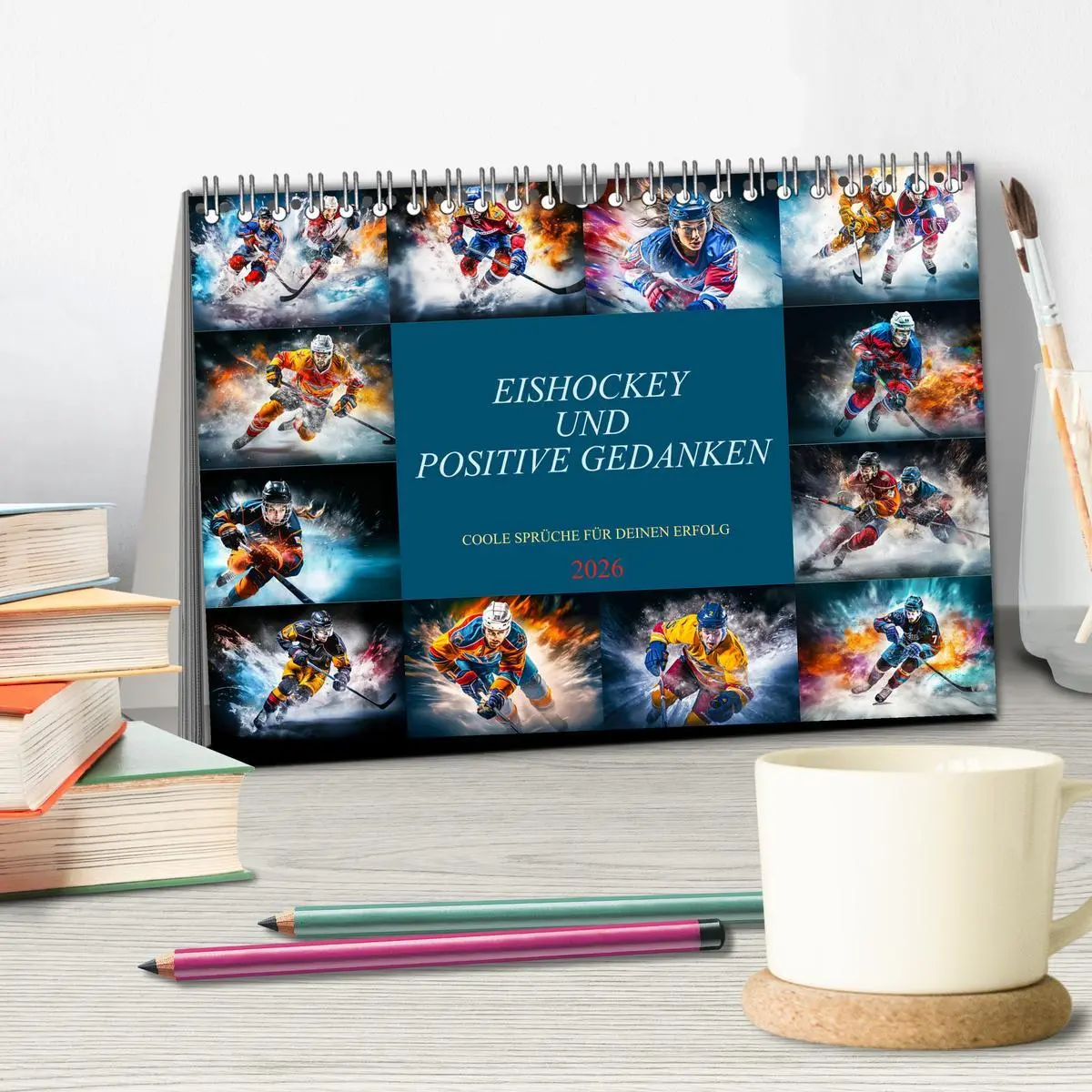 Bild: 9783457494035 | Eishockey und positive Gedanken (Tischkalender 2026 DIN A5 quer),...