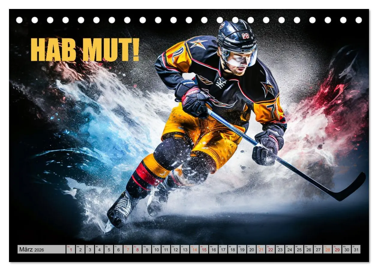 Bild: 9783457494035 | Eishockey und positive Gedanken (Tischkalender 2026 DIN A5 quer),...