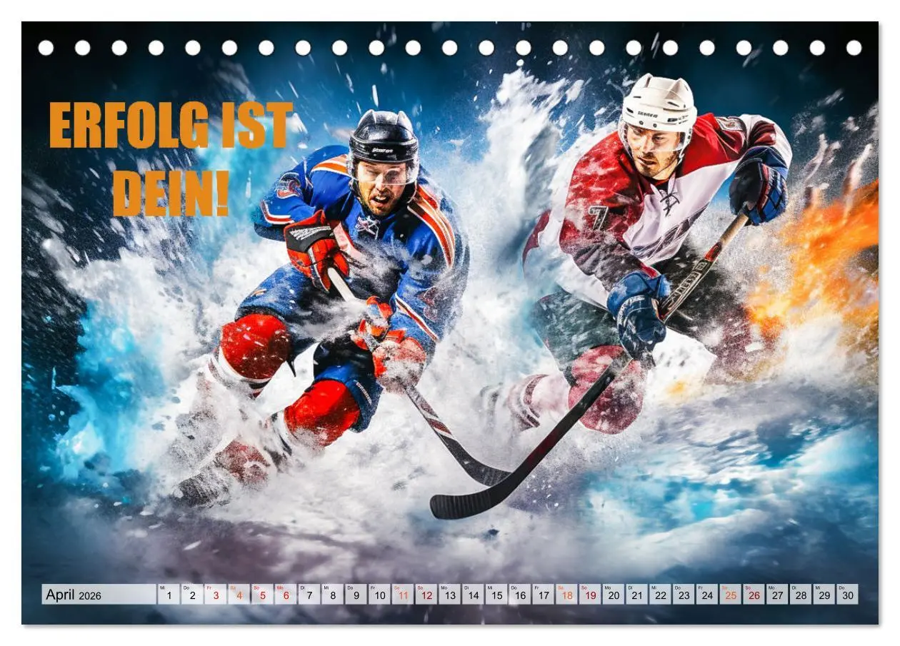 Bild: 9783457494035 | Eishockey und positive Gedanken (Tischkalender 2026 DIN A5 quer),...