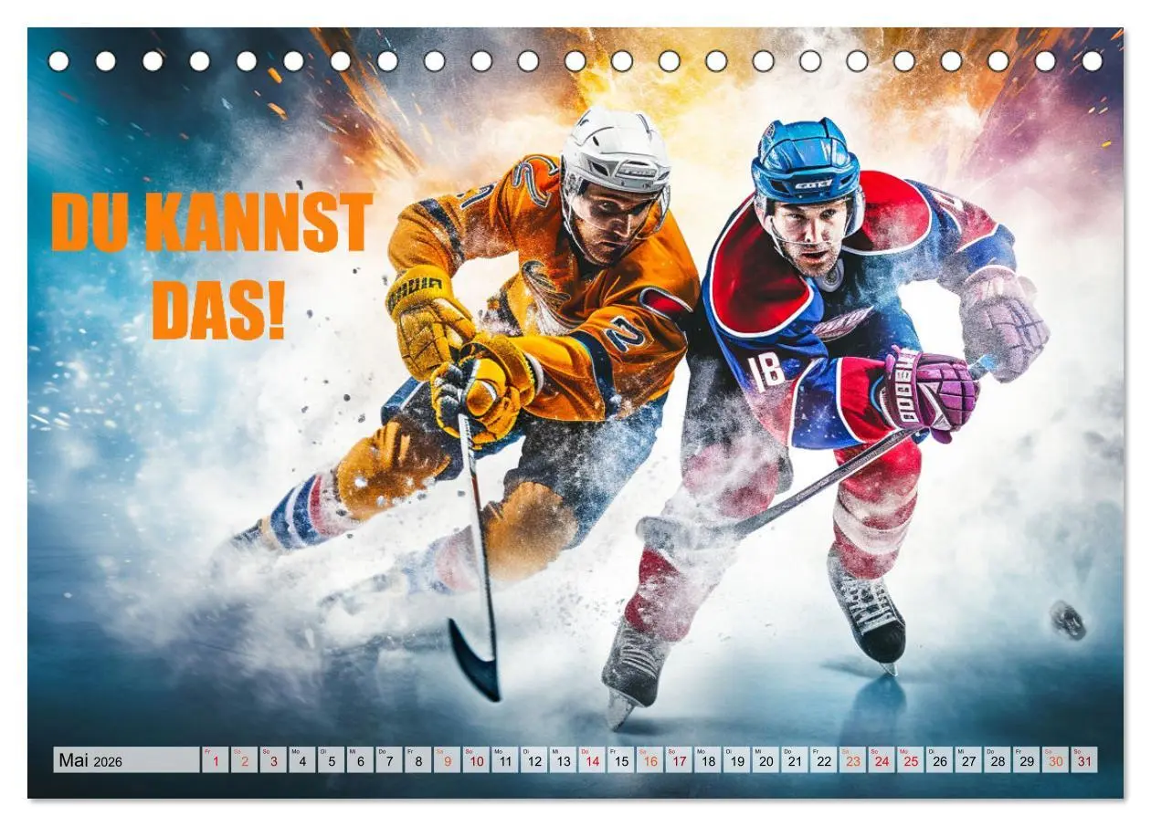 Bild: 9783457494035 | Eishockey und positive Gedanken (Tischkalender 2026 DIN A5 quer),...
