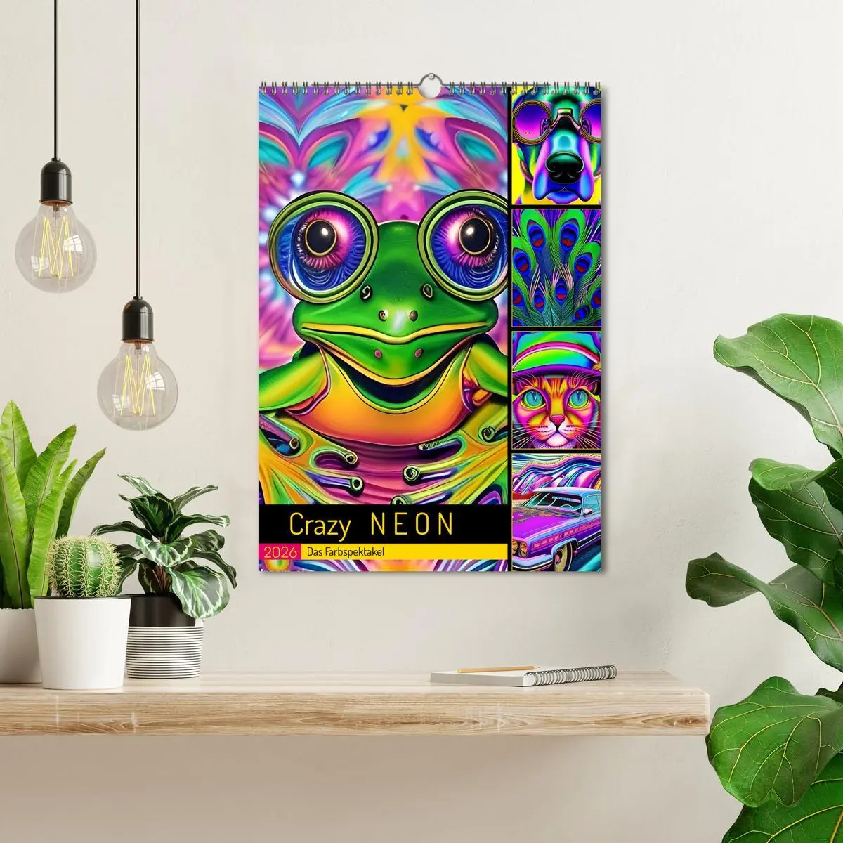 Bild: 9783516334135 | Crazy Neon - Das Farbspektakel (Wandkalender 2026 DIN A3 hoch),...